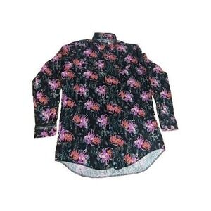 Vtg Wrangler Shirt Cowboy Cut Western All Over Horse‎ Print 17-1/2x36 - USA Made